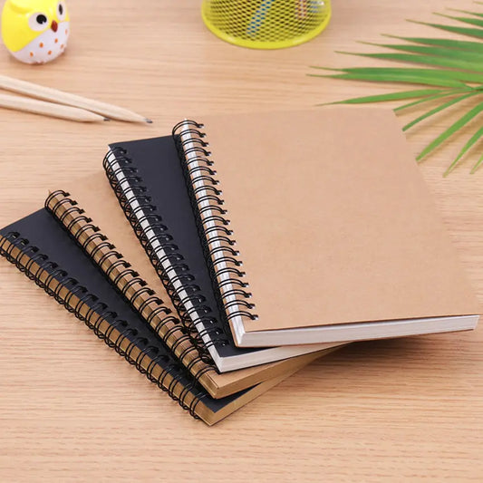 Cuaderno de bocetos Kraft en espiral: diseño retro