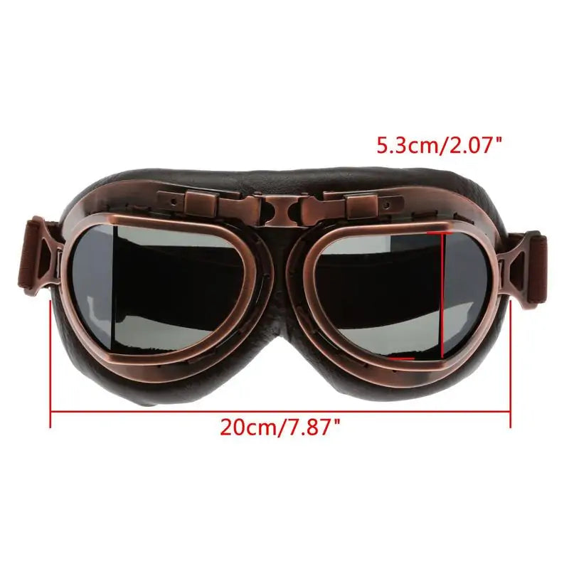 Gafas de moto de cobre retro steampunk