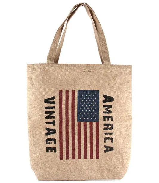 Bolso de mano con bandera americana vintage