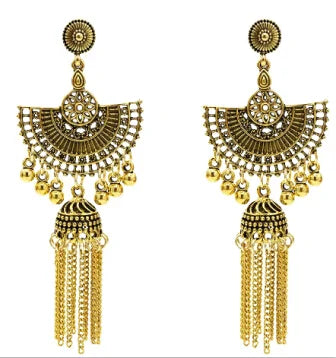 Pendientes de aleación de plata vintage de Egipto para mujer