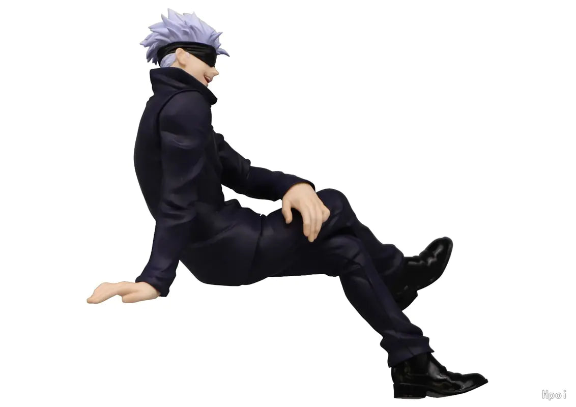 Figura de 15CM Anime Jujutsu Kaisen Gojo Satoru Sentado Fideos Prensados Modelo Muñecas Juguete Regalo Recoger Material de PVC en Caja