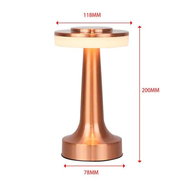 Lámpara de mesa de escritorio de bar retro Luz nocturna recargable con sensor táctil inalámbrico para restaurante, café, dormitorio, mesita de noche, lámparas de decoración del hogar