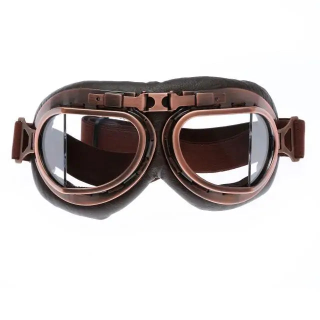 Gafas de moto de cobre retro steampunk