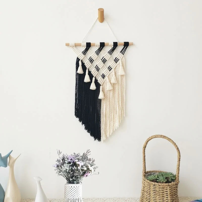 Tapiz de pared de macramé boho