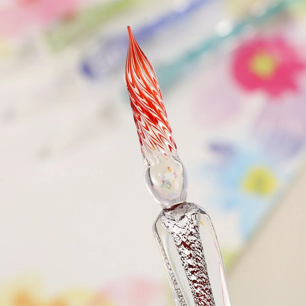 Vintage Glass Dip Pen Holder