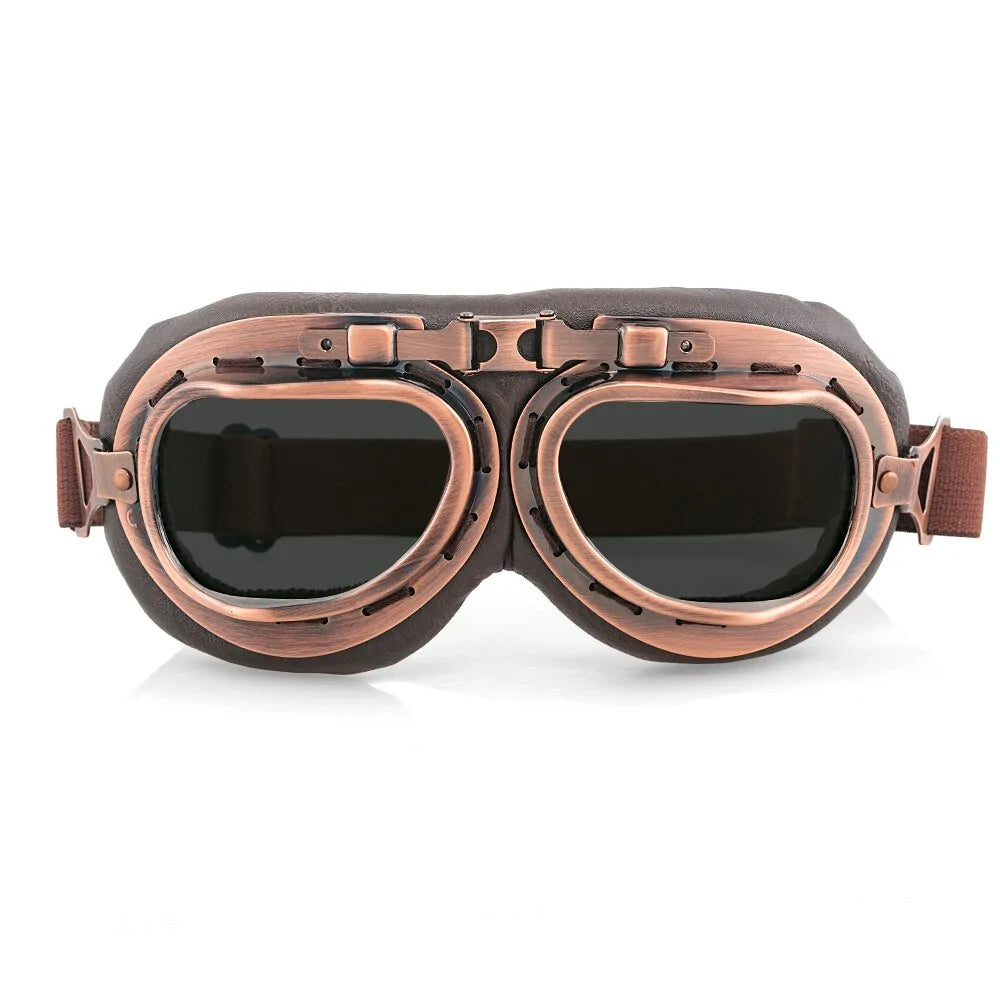 Gafas de moto de cobre retro steampunk