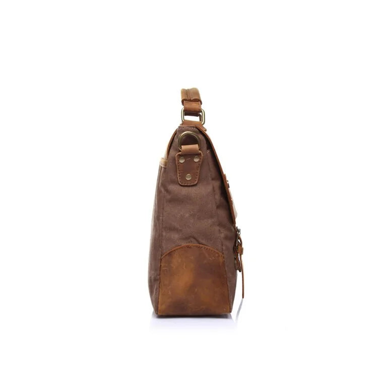 Bolso de mano vintage para hombre de cuero genuino