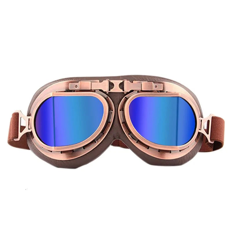 Gafas de moto de cobre retro steampunk