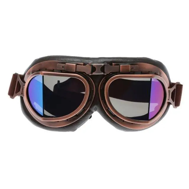 Gafas de moto de cobre retro steampunk