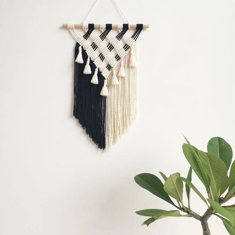 Tapiz de pared de macramé boho