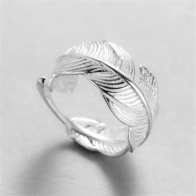 Anillo Retro Plateado de abrazo para mujer