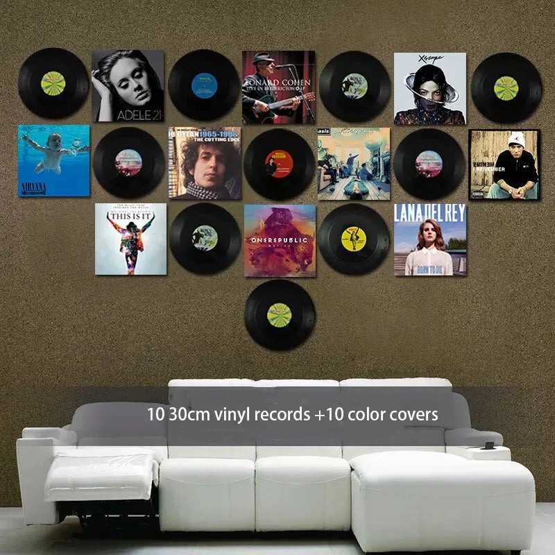 Decoración de pared de discos de vinilo de estilo retro