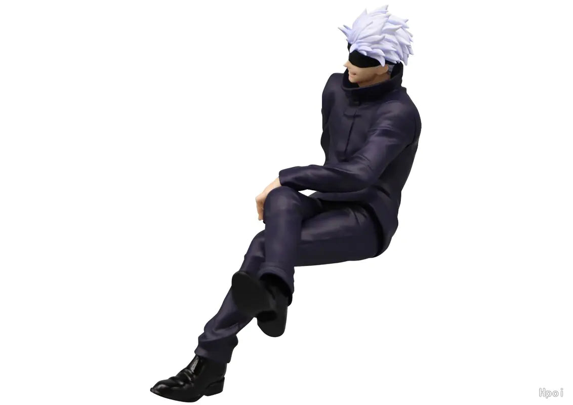 Figura de 15CM Anime Jujutsu Kaisen Gojo Satoru Sentado Fideos Prensados Modelo Muñecas Juguete Regalo Recoger Material de PVC en Caja