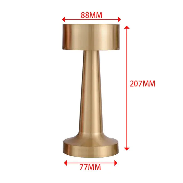 Lámpara de mesa de escritorio de bar retro Luz nocturna recargable con sensor táctil inalámbrico para restaurante, café, dormitorio, mesita de noche, lámparas de decoración del hogar