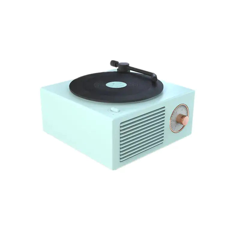 Reloj despertador con altavoz Bluetooth inalámbrico de vinilo retro