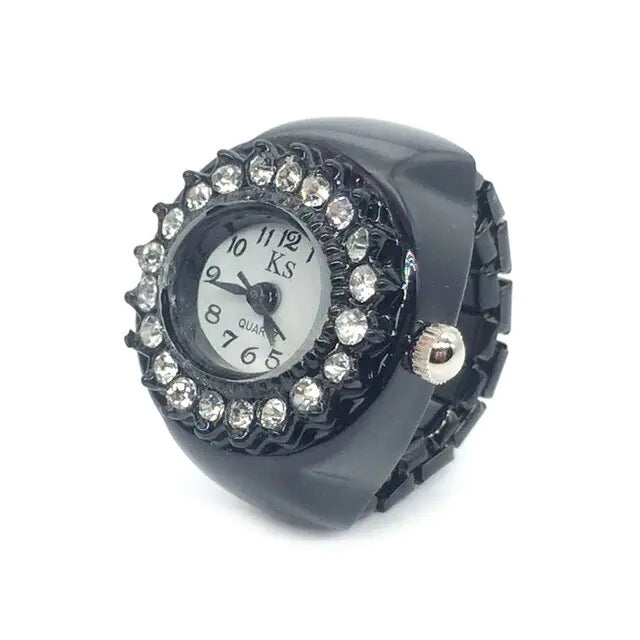 Anillo de reloj de cuarzo elástico Vintage Punk