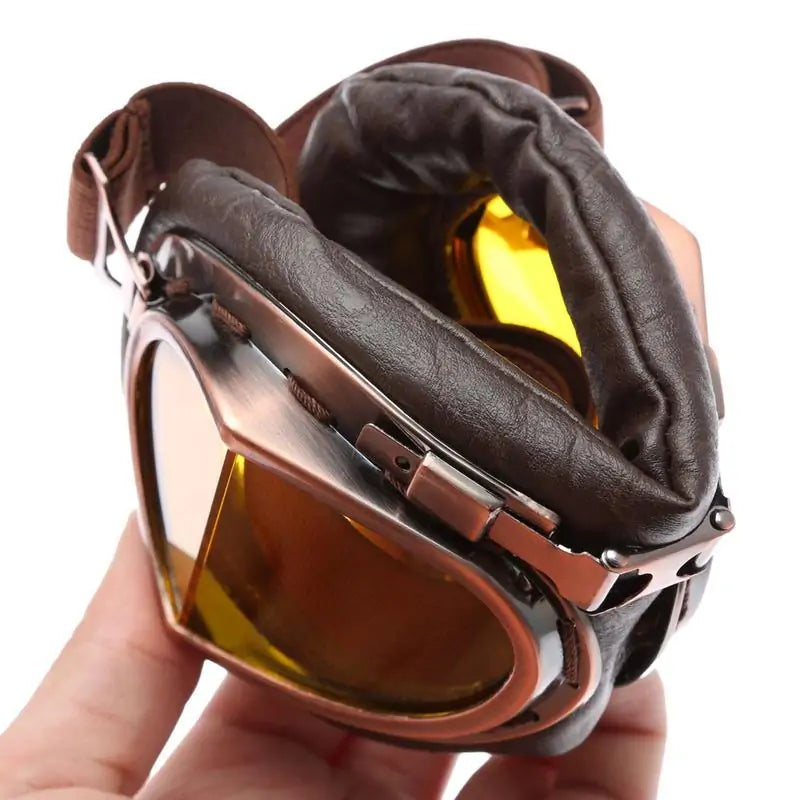 Gafas de moto de cobre retro steampunk