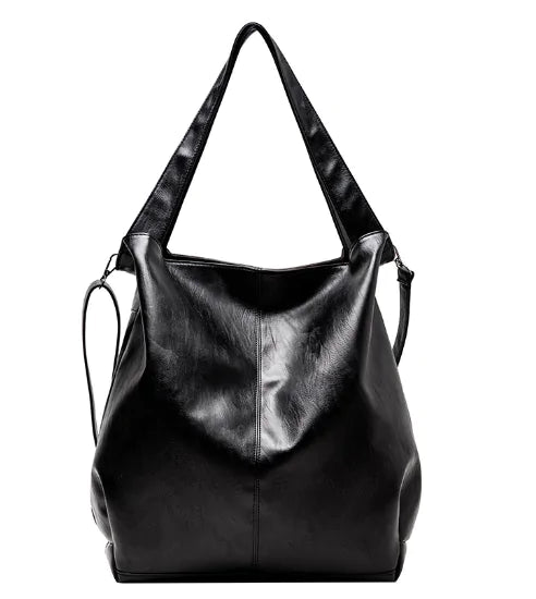 Bolso de hombro de lujo retro: bolso de cuero PU casual