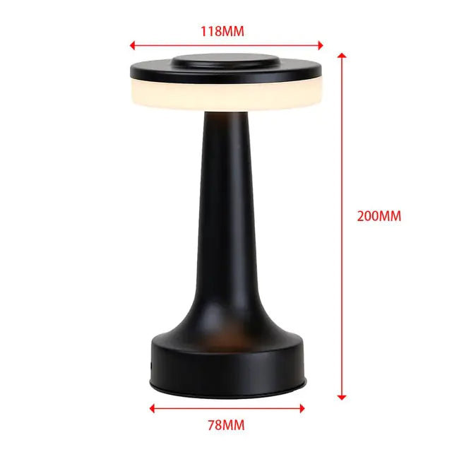 Lámpara de mesa de escritorio de bar retro Luz nocturna recargable con sensor táctil inalámbrico para restaurante, café, dormitorio, mesita de noche, lámparas de decoración del hogar