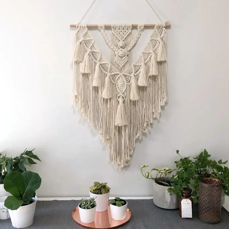 Colgante de pared Decoración del hogar boho tejida a mano