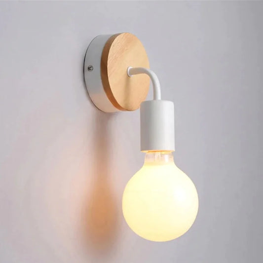 Lámpara de pared plegable de madera retro nórdica LED