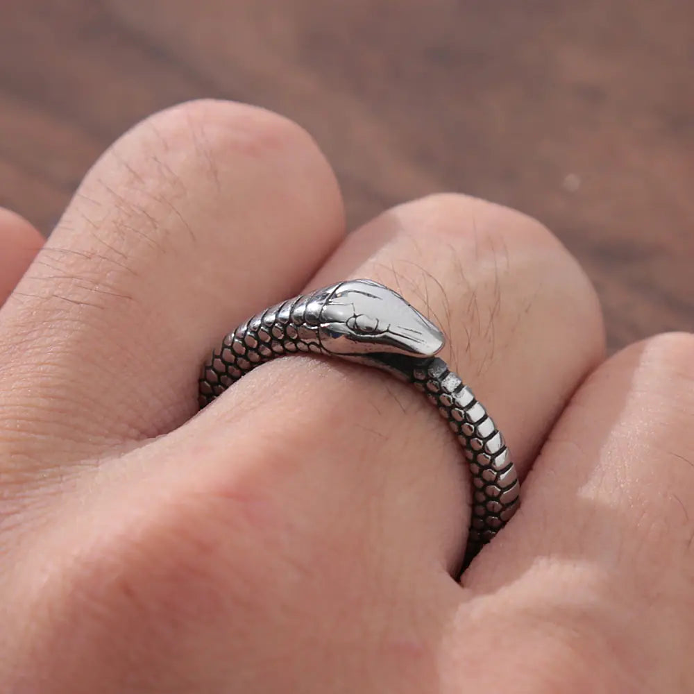 Anillo Retro Mitología Nórdica Hombres Ouroboros