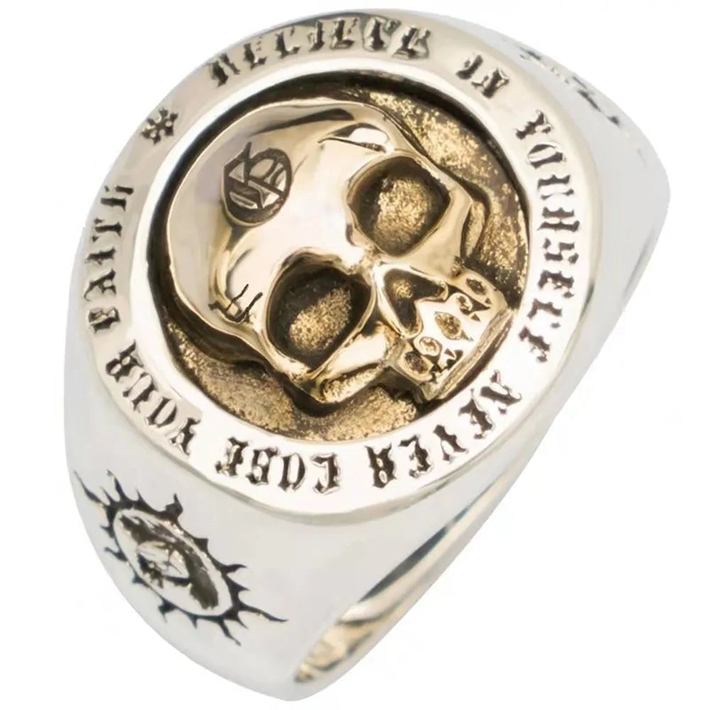 Anillos de calavera vintage para hombres: joyas dominantes de hip-hop punk rock