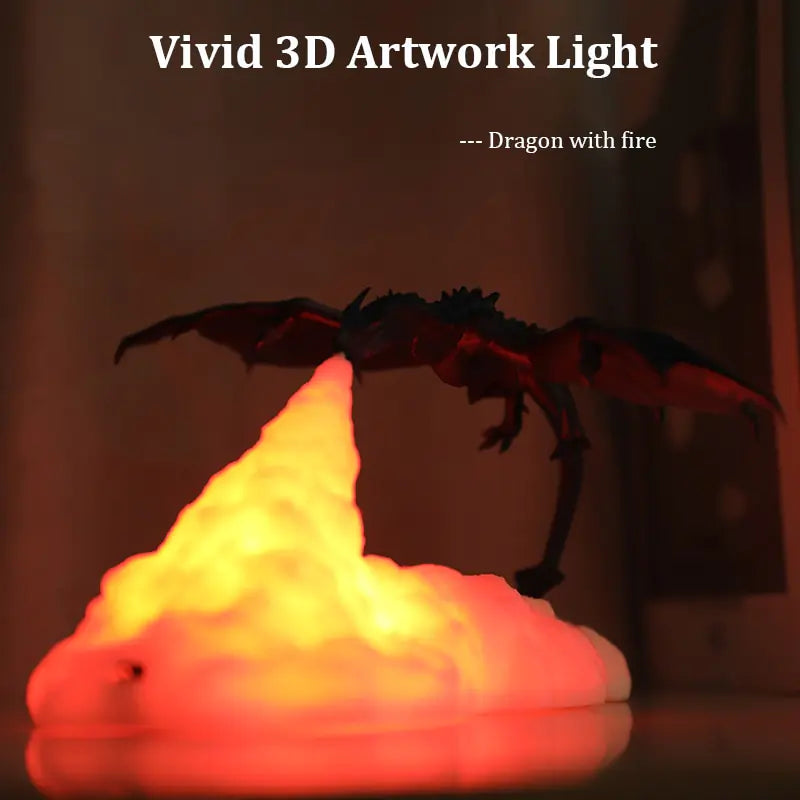 Lámpara LED Dragon impresa en 3D