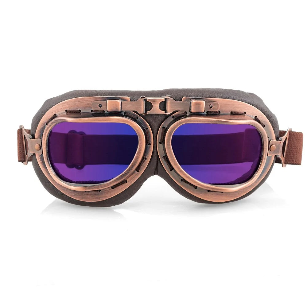 Gafas de moto de cobre retro steampunk