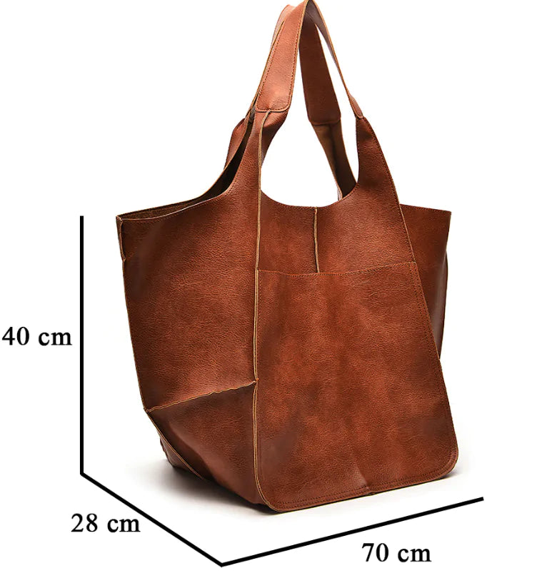 Bolso de hombro de lujo retro: bolso de cuero PU casual