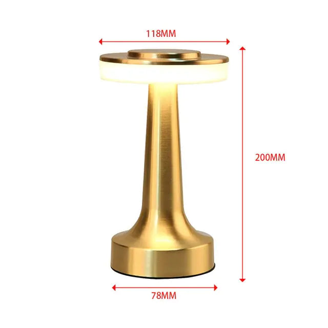 Lámpara de mesa de escritorio de bar retro Luz nocturna recargable con sensor táctil inalámbrico para restaurante, café, dormitorio, mesita de noche, lámparas de decoración del hogar