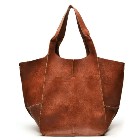 Bolso de hombro de lujo retro: bolso de cuero PU casual