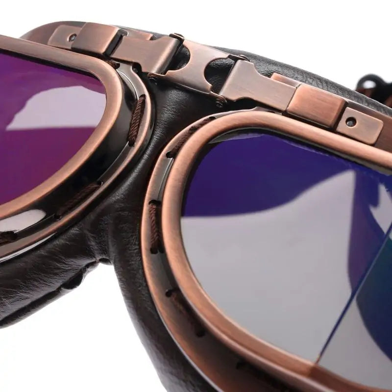 Gafas de moto de cobre retro steampunk