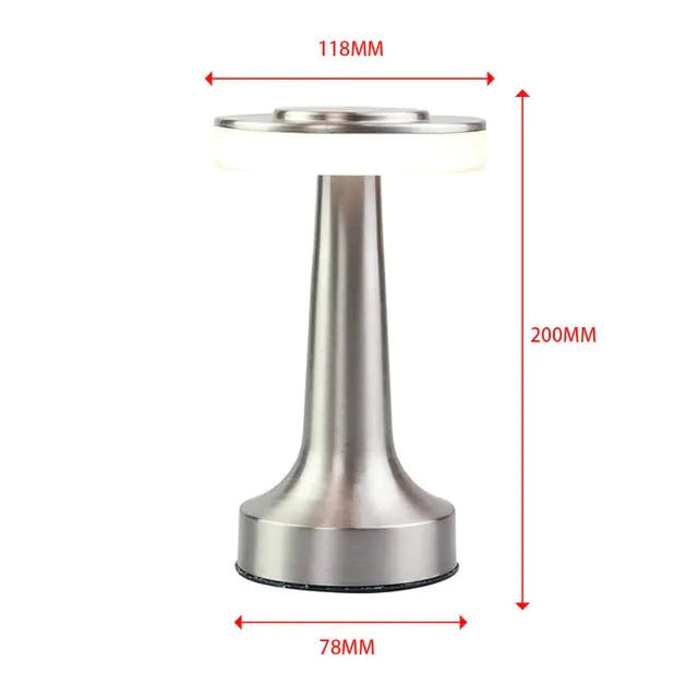 Lámpara de mesa de escritorio de bar retro Luz nocturna recargable con sensor táctil inalámbrico para restaurante, café, dormitorio, mesita de noche, lámparas de decoración del hogar