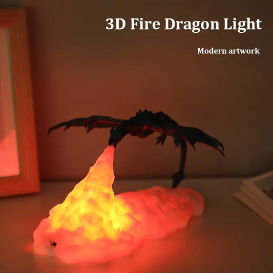 Lámpara LED Dragon impresa en 3D