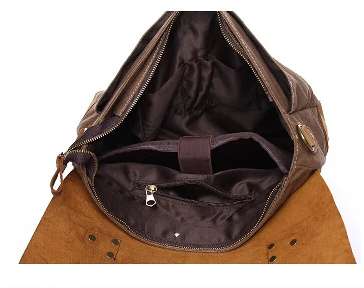 Bolso de mano vintage para hombre de cuero genuino