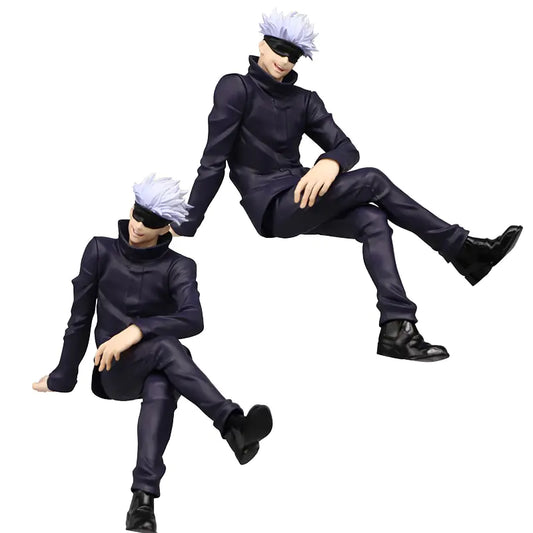 Figura de 15CM Anime Jujutsu Kaisen Gojo Satoru Sentado Fideos Prensados Modelo Muñecas Juguete Regalo Recoger Material de PVC en Caja