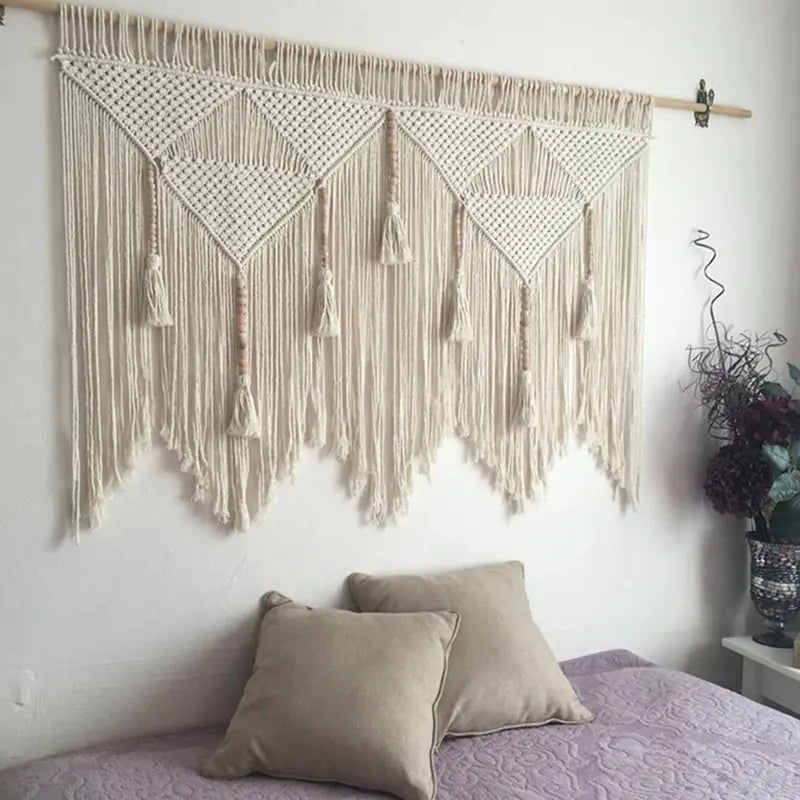 Colgante de pared Decoración del hogar boho tejida a mano