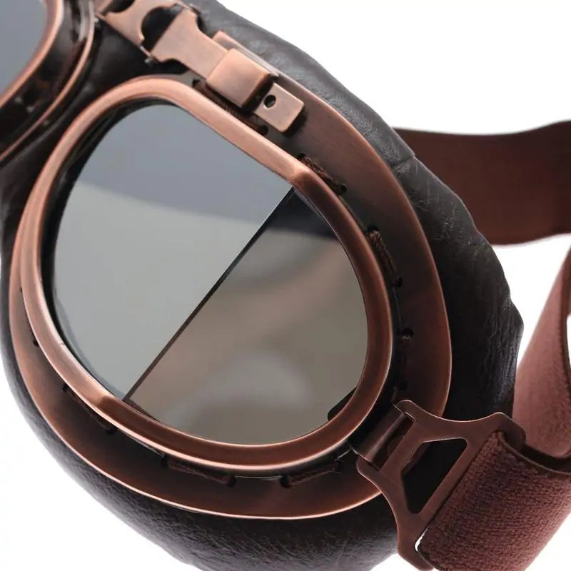 Gafas de moto de cobre retro steampunk