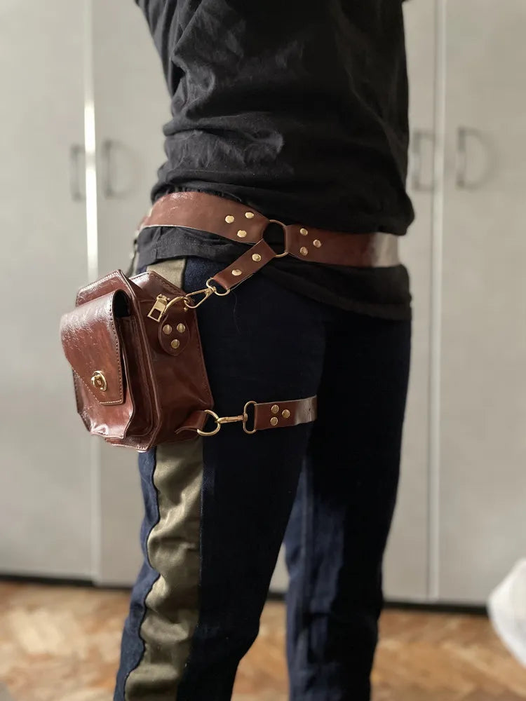 Riñonera Steampunk Retro PU para mujer