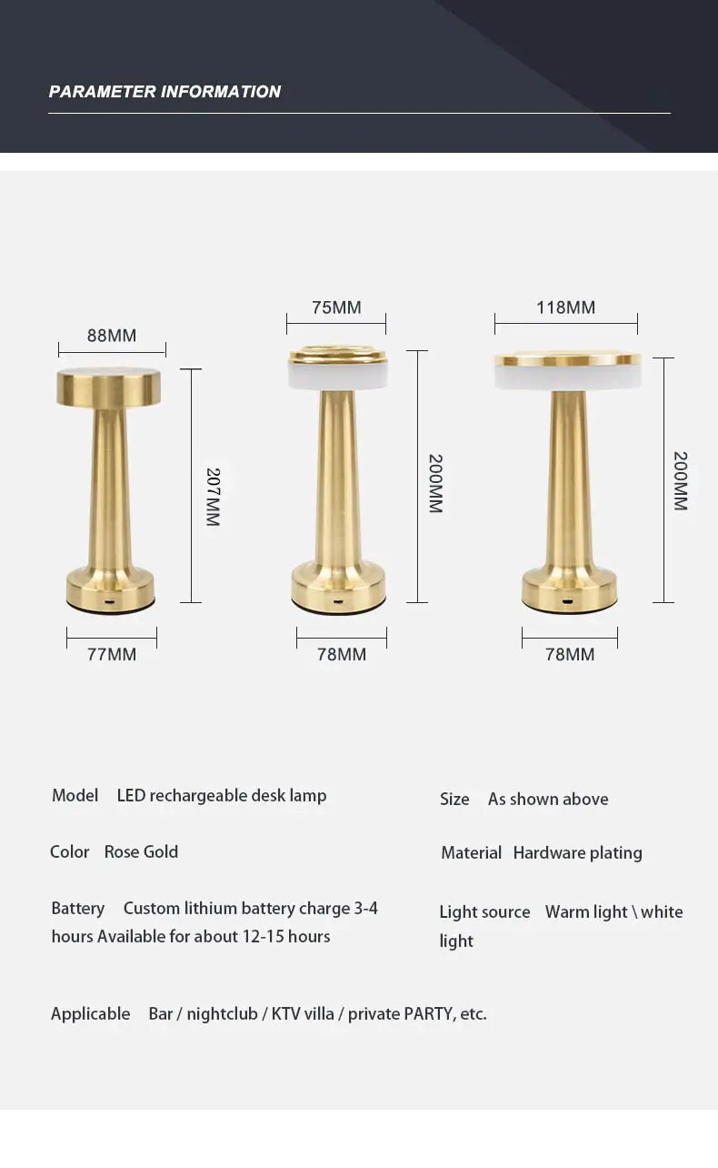 Lámpara de Mesa Retro Bar LED