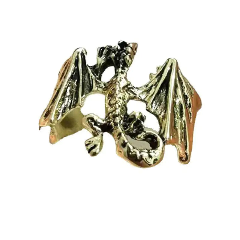 Anillos de dragón y murciélago vintage