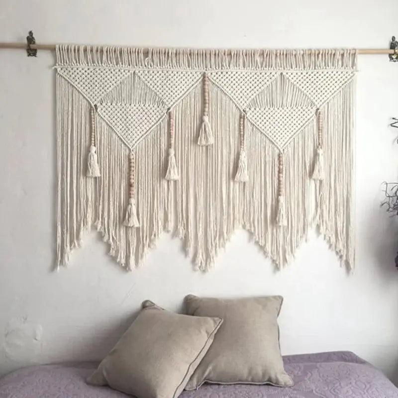 Colgante de pared Decoración del hogar boho tejida a mano