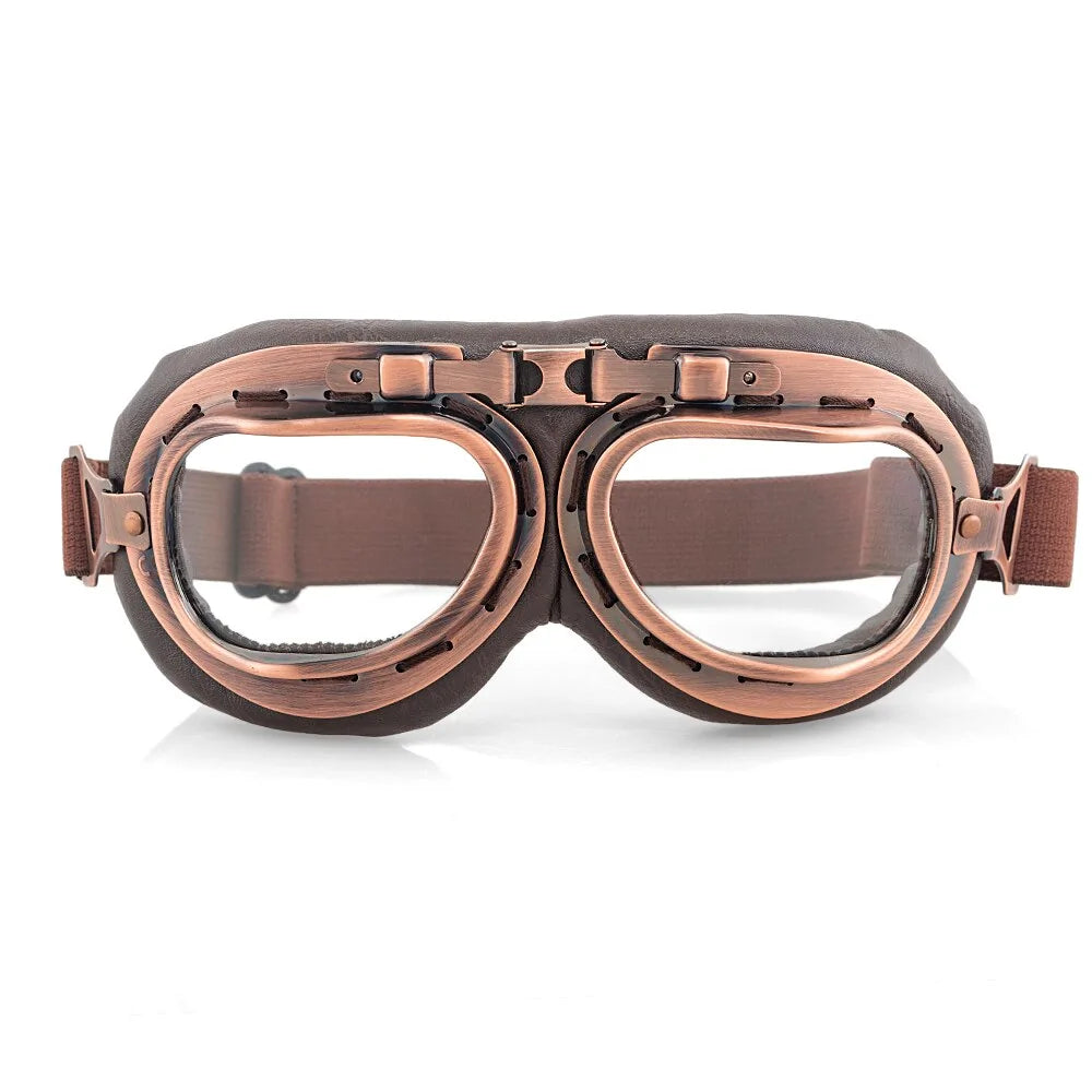 Gafas de moto de cobre retro steampunk