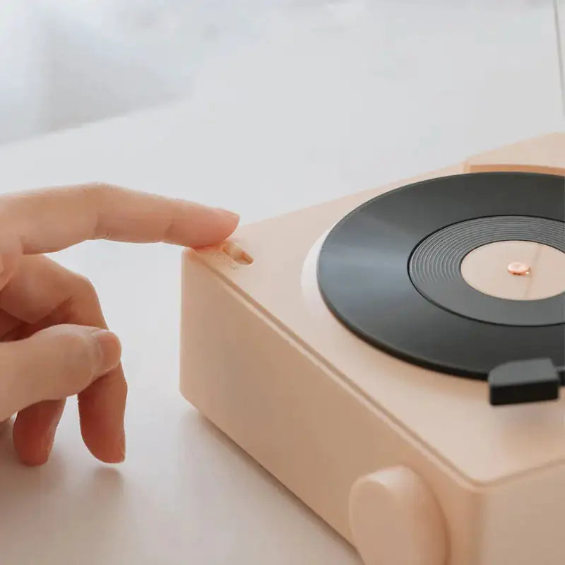 Reloj despertador con altavoz Bluetooth inalámbrico de vinilo retro