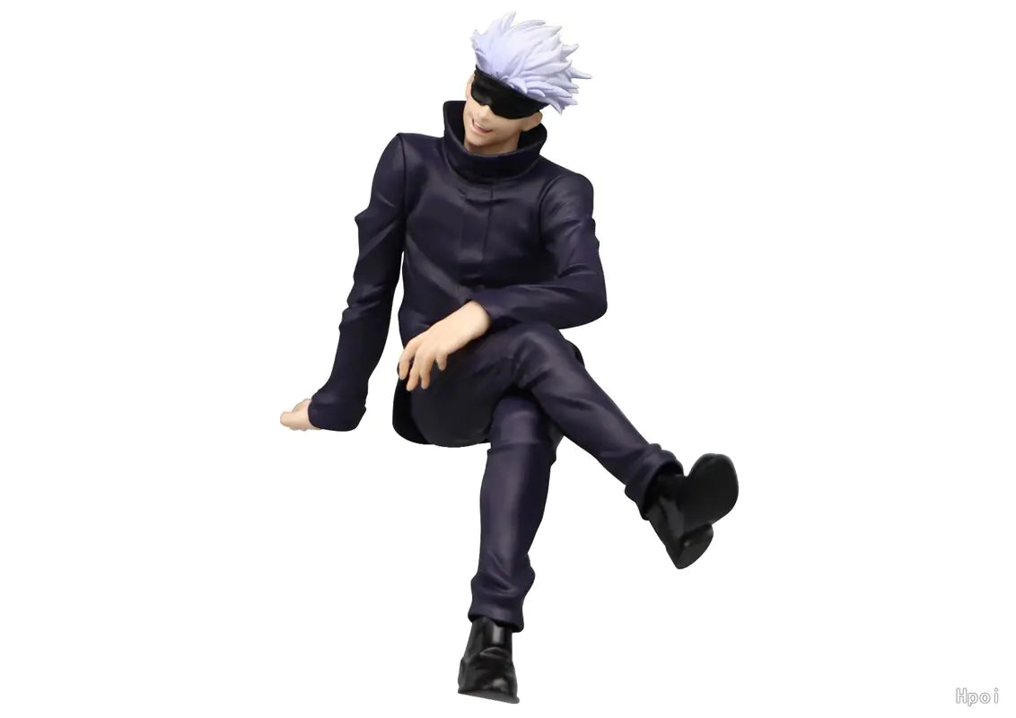 Figura de 15CM Anime Jujutsu Kaisen Gojo Satoru Sentado Fideos Prensados Modelo Muñecas Juguete Regalo Recoger Material de PVC en Caja