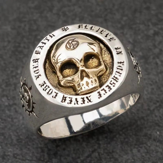 Anillos de calavera vintage para hombres: joyas dominantes de hip-hop punk rock