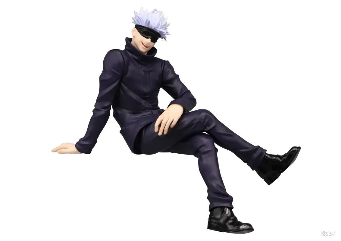 Figura de 15CM Anime Jujutsu Kaisen Gojo Satoru Sentado Fideos Prensados Modelo Muñecas Juguete Regalo Recoger Material de PVC en Caja