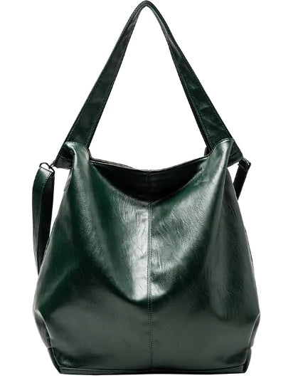 Bolso de hombro de lujo retro: bolso de cuero PU casual