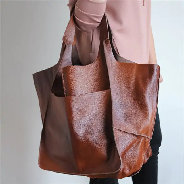 Bolso de hombro de lujo retro: bolso de cuero PU casual